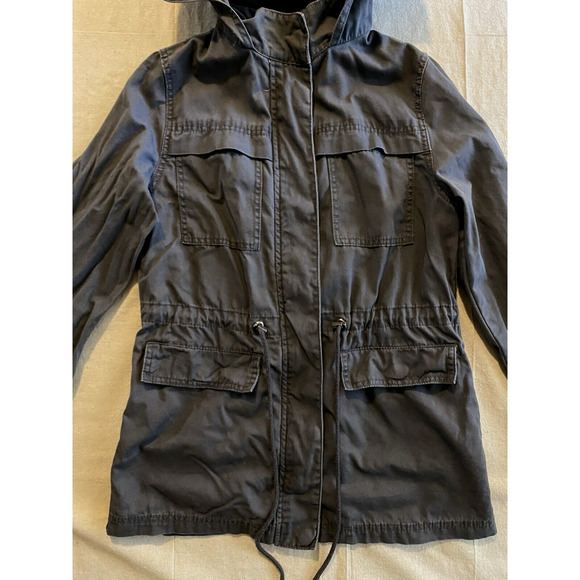 Universal Thread Womens Jacket Size Small Blue Canvas Utility Military Jacket - Picture 5 of 15